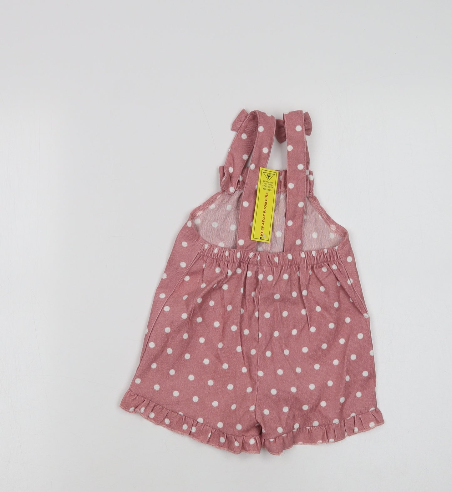 SheIn Baby Pink Polka Dot Viscose Romper One-Piece Size 12-18 Months  Button