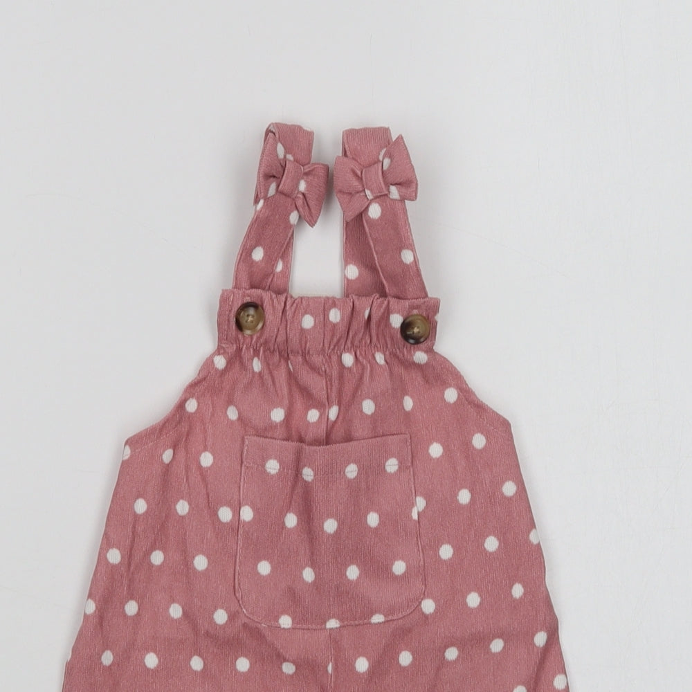 SheIn Baby Pink Polka Dot Viscose Romper One-Piece Size 12-18 Months  Button