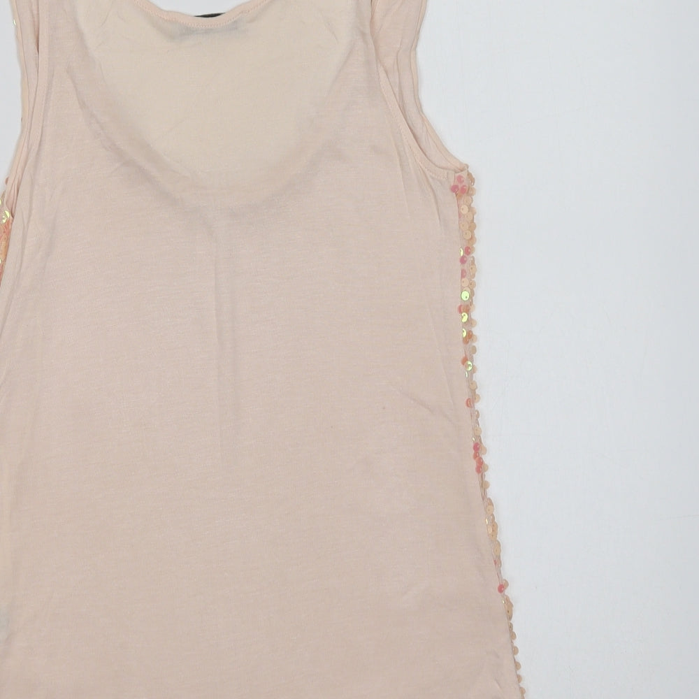 Oasis Womens Pink  Viscose Basic Tank Size S Scoop Neck