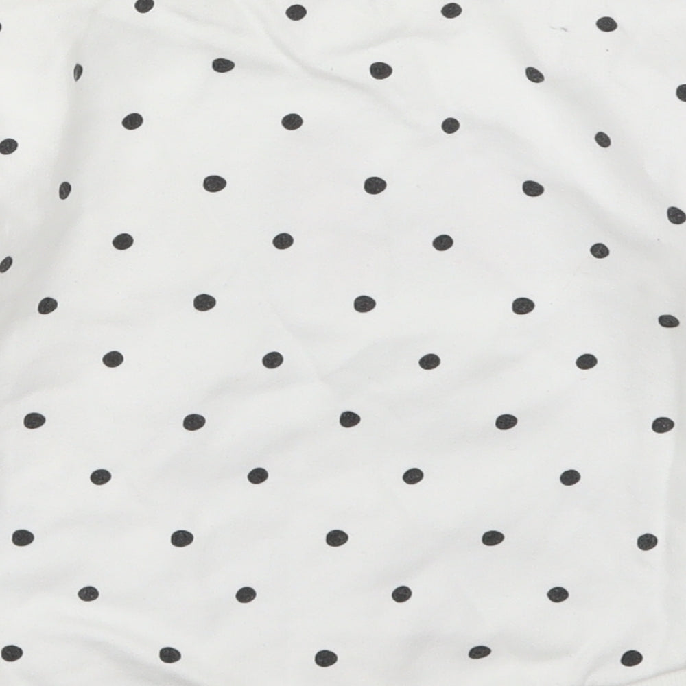 F&F Girls White Polka Dot Cotton Basic T-Shirt Size 18-24 Months Crew Neck Pullover - Minnie Mouse
