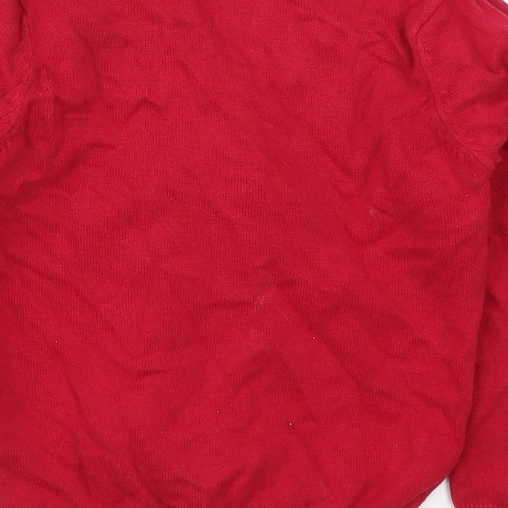 Nutmeg Girls Red V-Neck  Cotton Cardigan Jumper Size 4-5 Years  Button