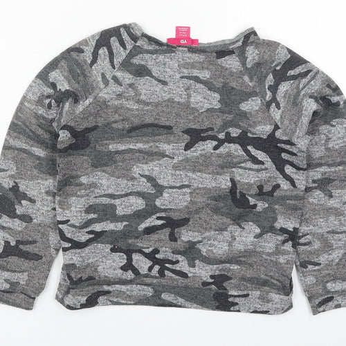 Young Dimension Girls Grey  Polyester Pullover Sweatshirt Size 8-9 Years  Pullover - Squad Goals