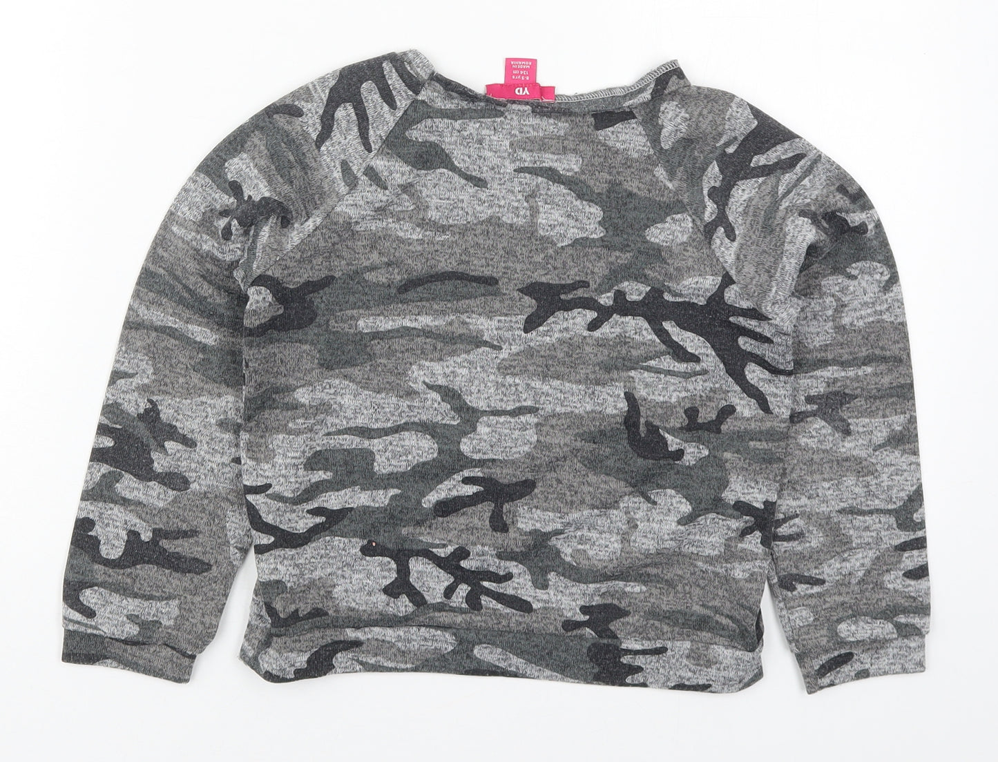 Young Dimension Girls Grey  Polyester Pullover Sweatshirt Size 8-9 Years  Pullover - Squad Goals