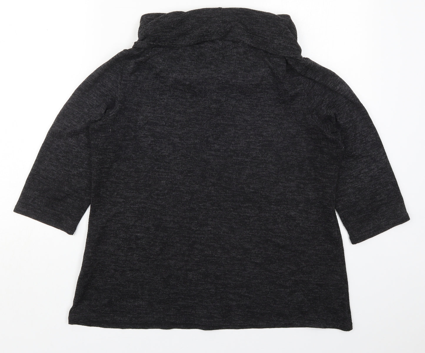Classic Womens Grey  Viscose Basic T-Shirt Size 14 Roll Neck