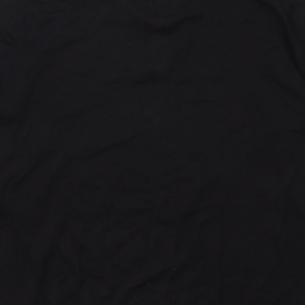 Zara Mens Black  Viscose  Polo Size M Collared Pullover