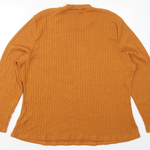 SheIn Womens Orange Round Neck  Cotton Pullover Jumper One Size