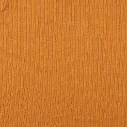SheIn Womens Orange Round Neck  Cotton Pullover Jumper One Size