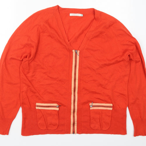 Lakeland Womens Red V-Neck  Polyester Full Zip Jumper Size 18