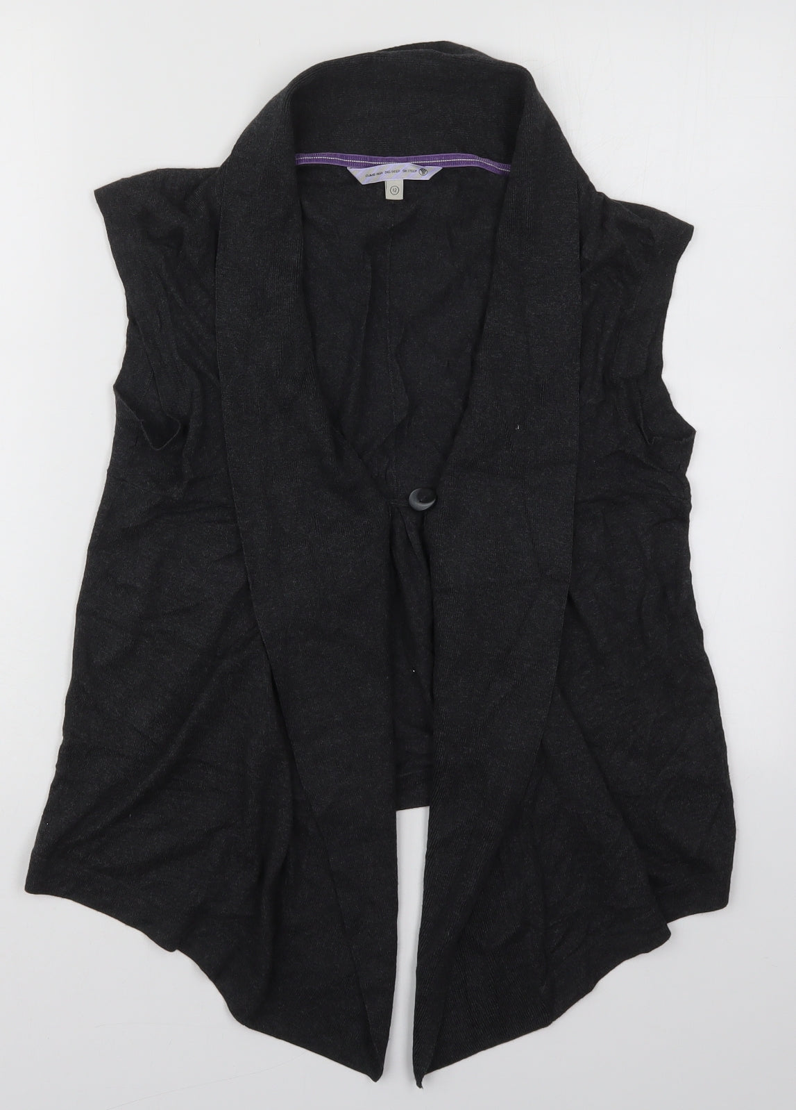 Fat Face Womens Grey V-Neck  Cotton Cardigan Jumper Size 12