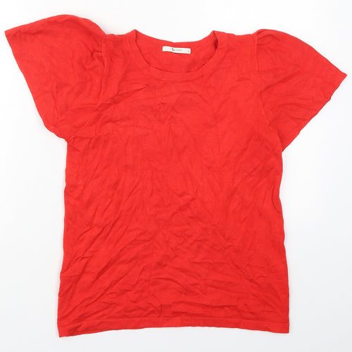 TU Womens Red Round Neck  Viscose Pullover Jumper Size 12