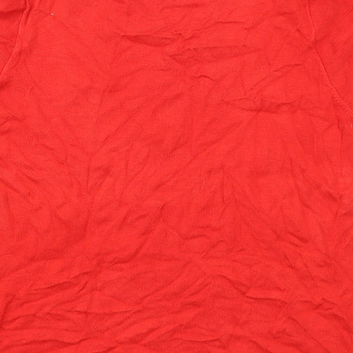 TU Womens Red Round Neck  Viscose Pullover Jumper Size 12