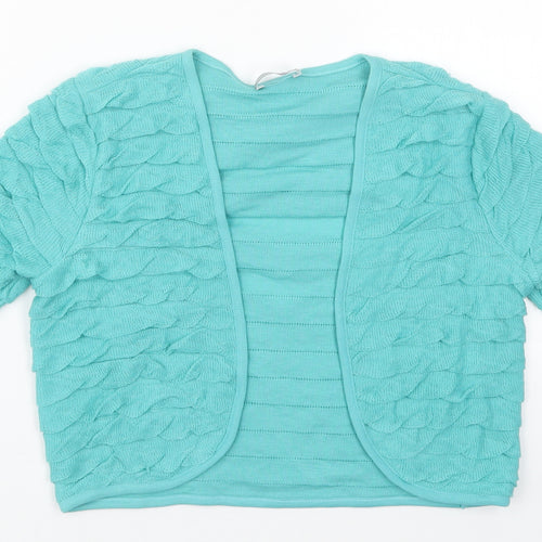 Per Una Womens Blue V-Neck  Polyester Cardigan Jumper Size 10