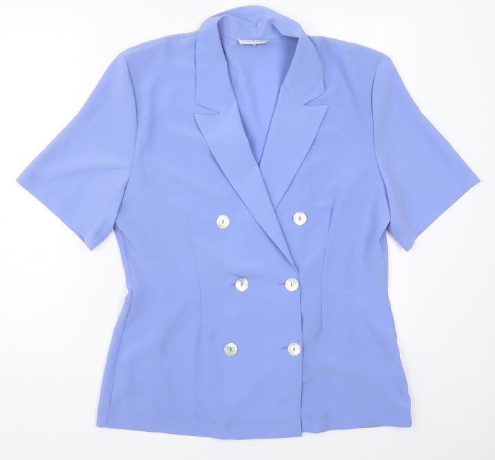 House of Fraser Womens Blue Jacket Size 12 Button