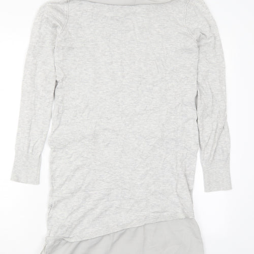 John Rocha Womens Grey  Viscose Jumper Dress  Size 10  Cowl Neck Pullover