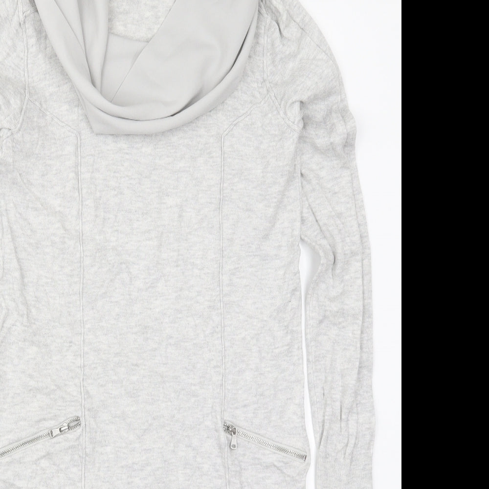 John Rocha Womens Grey  Viscose Jumper Dress  Size 10  Cowl Neck Pullover