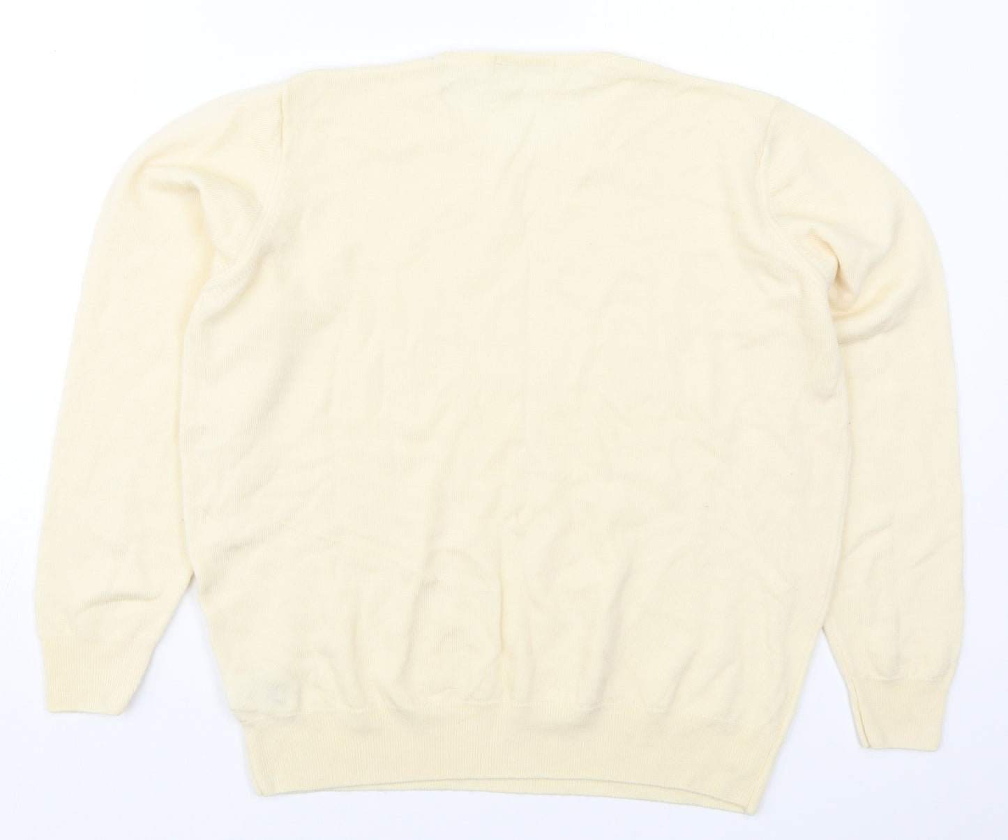 Marks and Spencer Womens Beige Round Neck  Wool Pullover Jumper Size 14