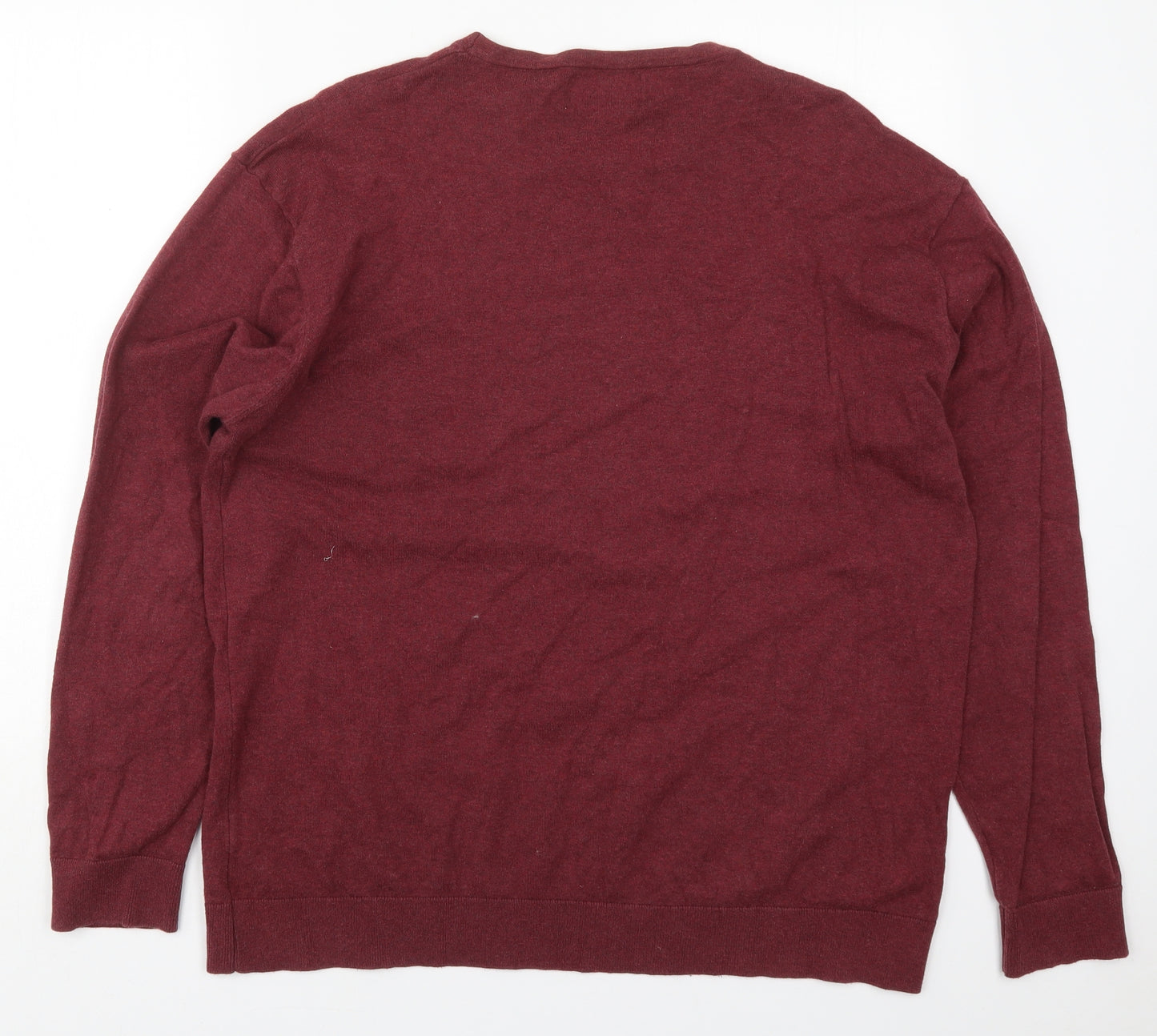 NEXT Mens Red Round Neck  Cotton Pullover Jumper Size 2XL
