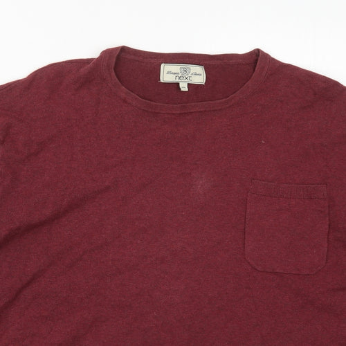 NEXT Mens Red Round Neck  Cotton Pullover Jumper Size 2XL