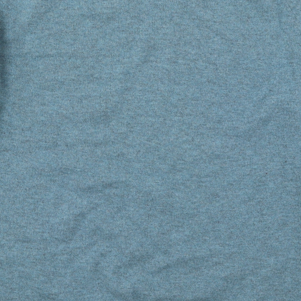 Marks and Spencer Mens Blue V-Neck  Wool Pullover Jumper Size L