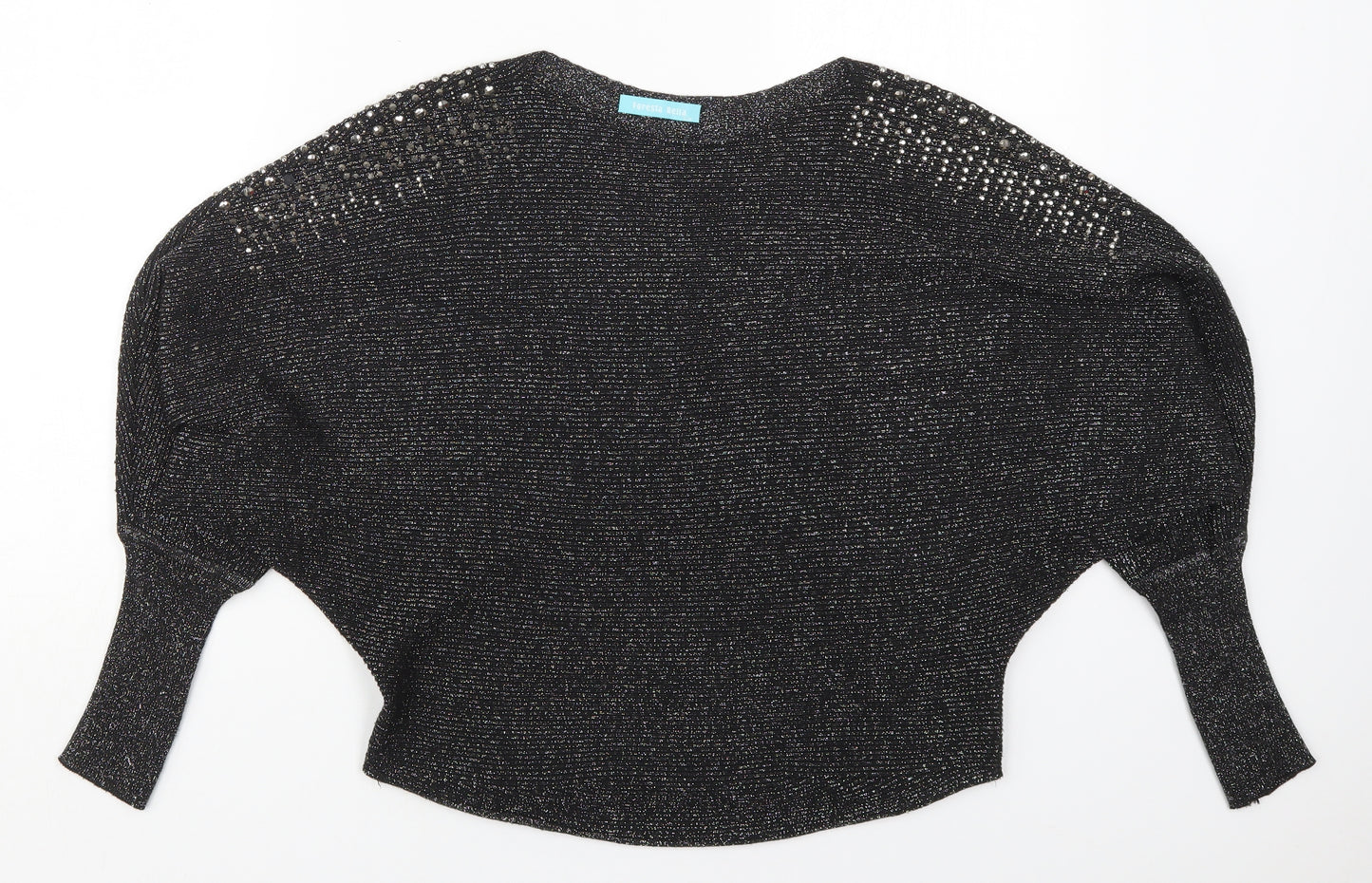 Foresta Bella Womens Black Round Neck  Viscose Pullover Jumper Size S