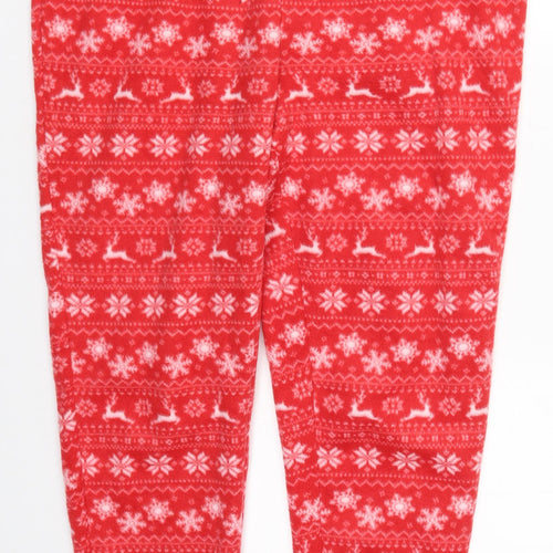 Studio Womens Red Geometric Polyester Trousers  Size 16 L27 in Regular Drawstring - Pyjama Pants