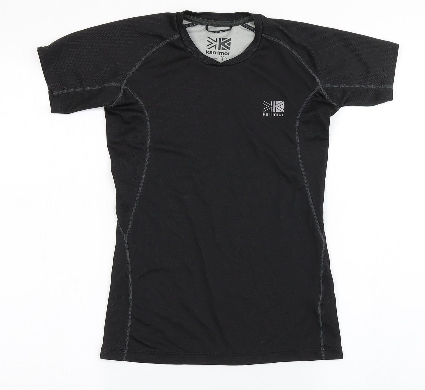 Karrimor Womens Black  100% Polyester Basic T-Shirt Size 6 Round Neck Pullover