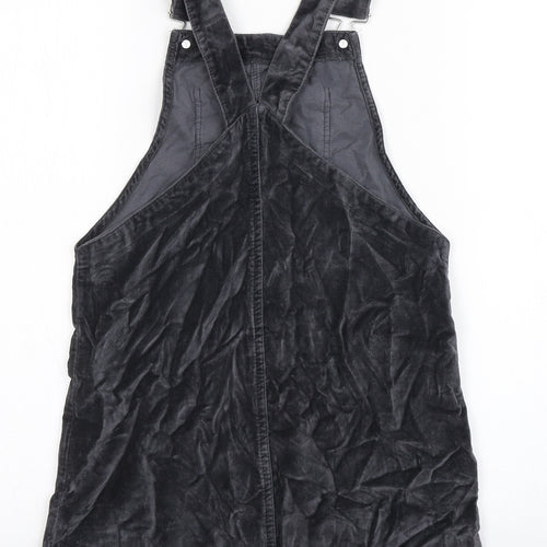 Primark Womens Grey  100% Cotton Dungaree One-Piece Size 4  Buckle