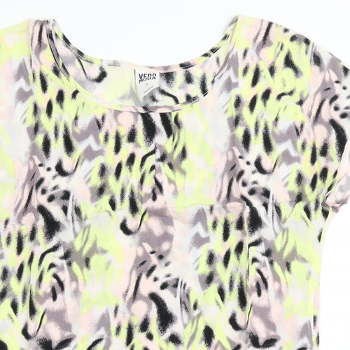 VERO MODA Womens Multicoloured  Viscose Basic Blouse Size S Round Neck