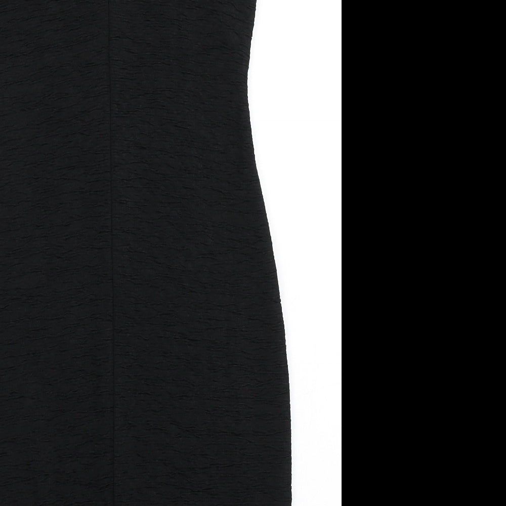 H&M Womens Black  Polyester Bodycon  Size S  V-Neck Pullover