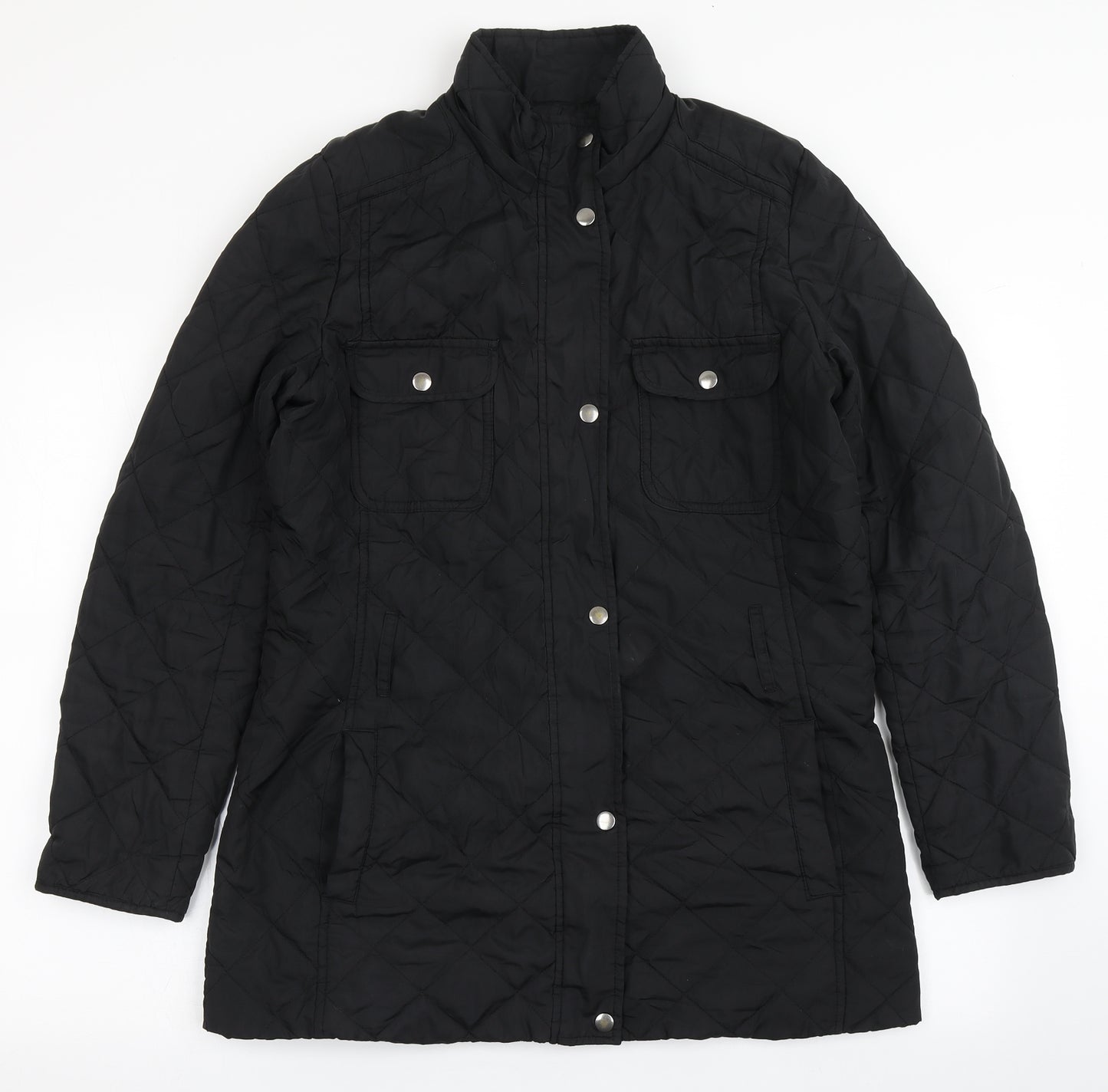 Gap Womens Black   Quilted Coat Size M  Zip