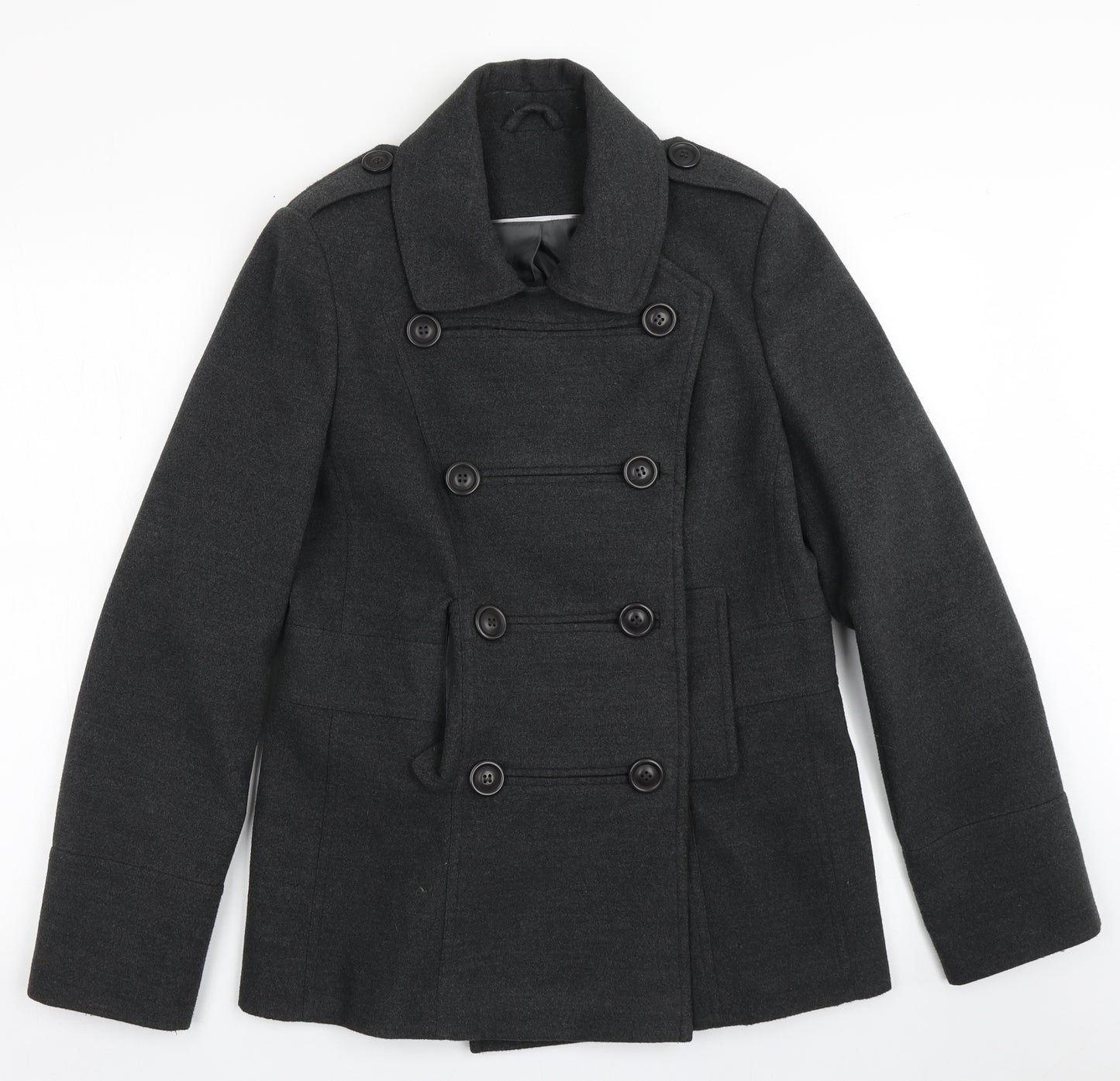 F&F Womens Grey   Pea Coat Coat Size 12  Button