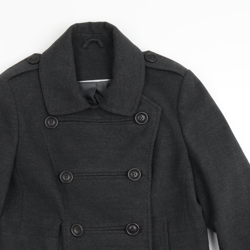 F&F Womens Grey   Pea Coat Coat Size 12  Button