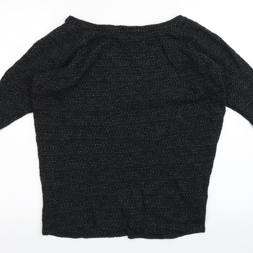 F&F Womens Black Round Neck  Cotton Pullover Jumper Size 10