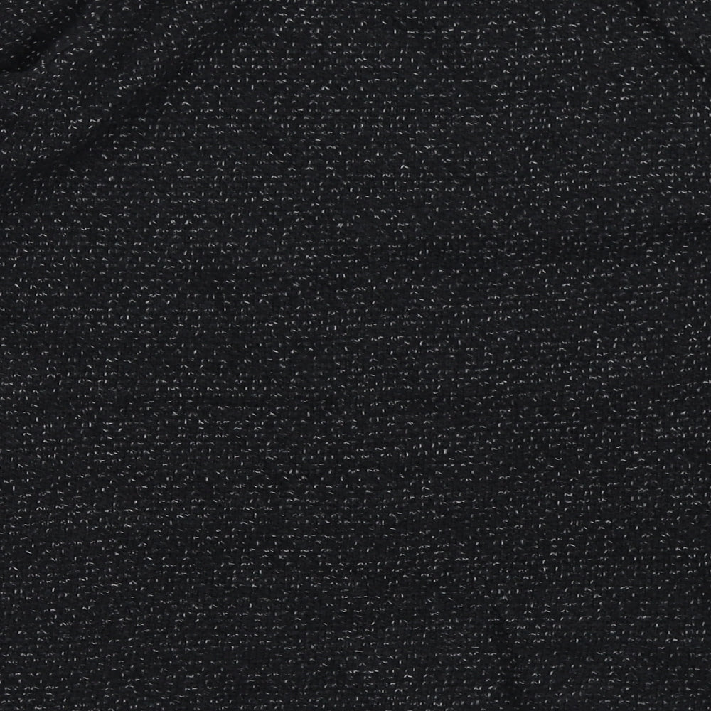 F&F Womens Black Round Neck  Cotton Pullover Jumper Size 10
