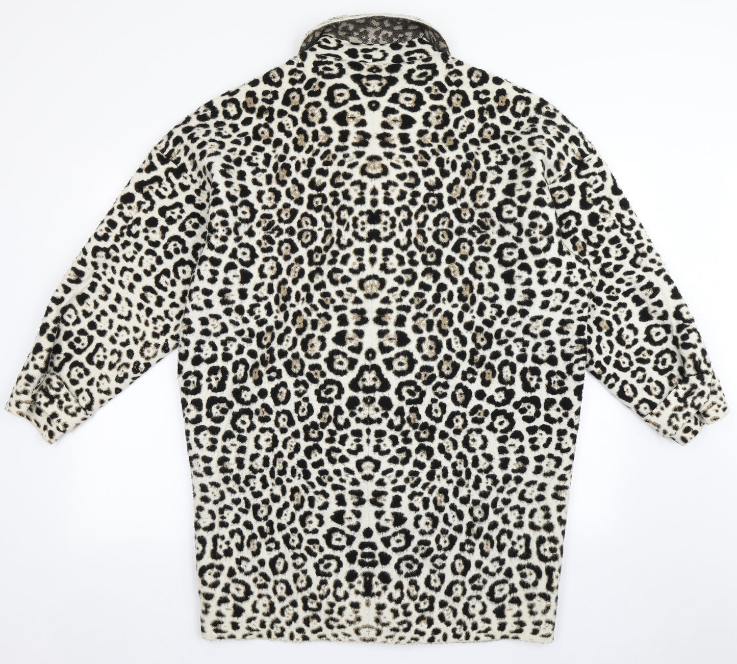 Michael Kors Womens Brown Animal Print  Overcoat Coat Size M  Button