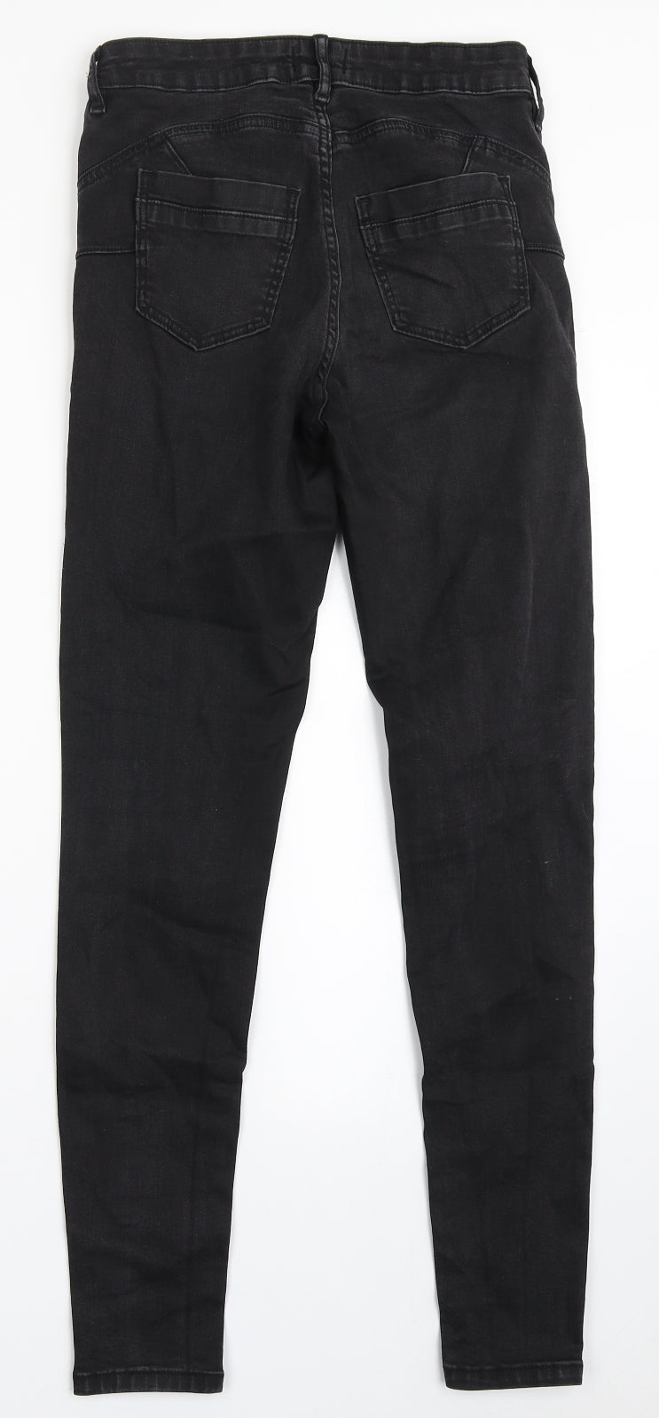 F&F Womens Black  Cotton Skinny Jeans Size 8 L28 in Regular Button