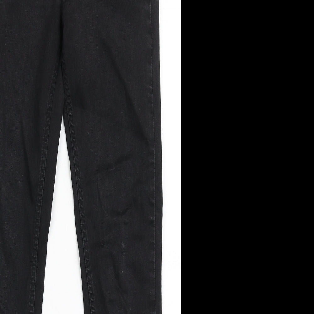 F&F Womens Black  Cotton Skinny Jeans Size 8 L28 in Regular Button