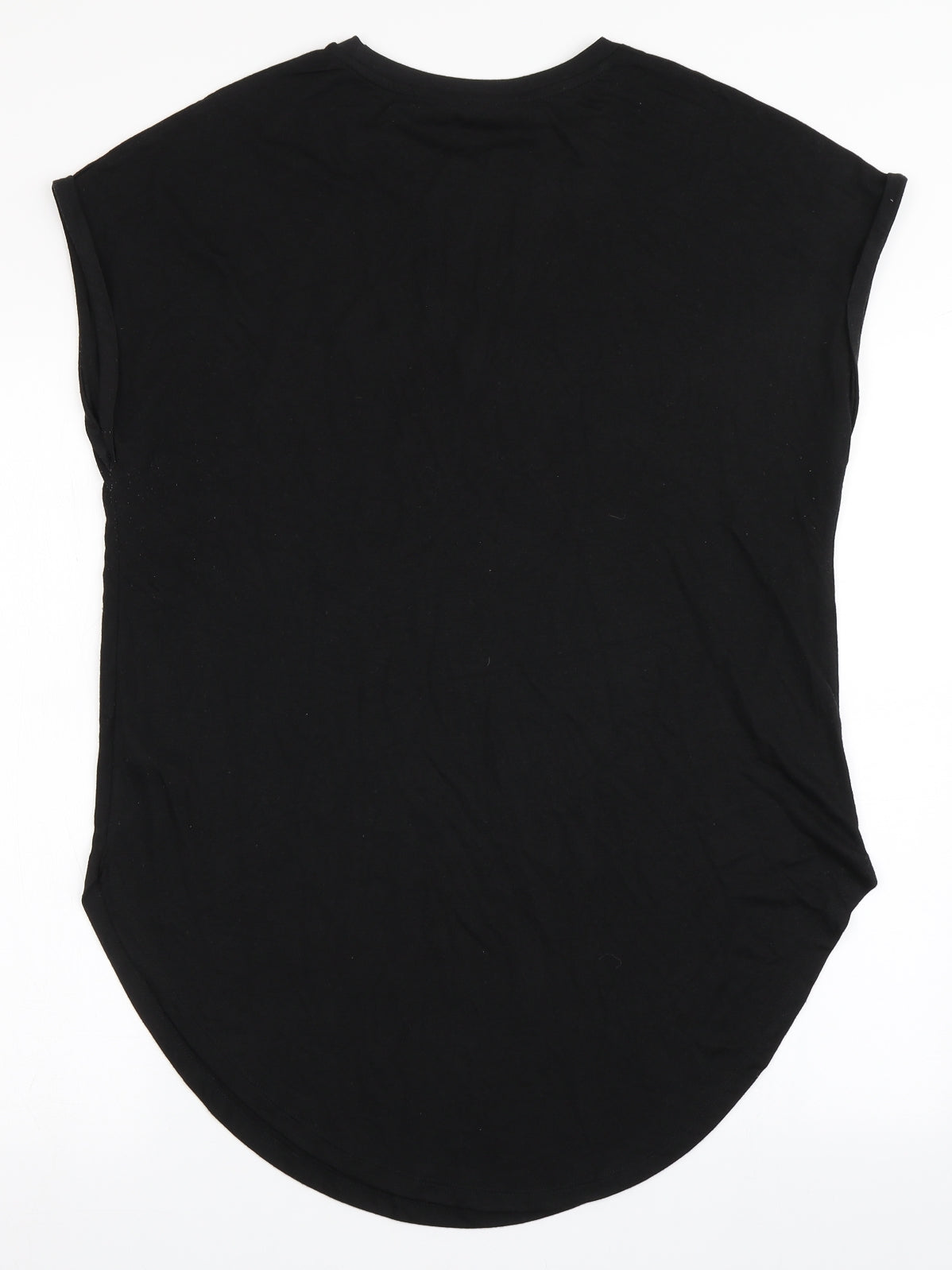 Primark Womens Black  Polyester Basic T-Shirt Size L Round Neck - One More Chance