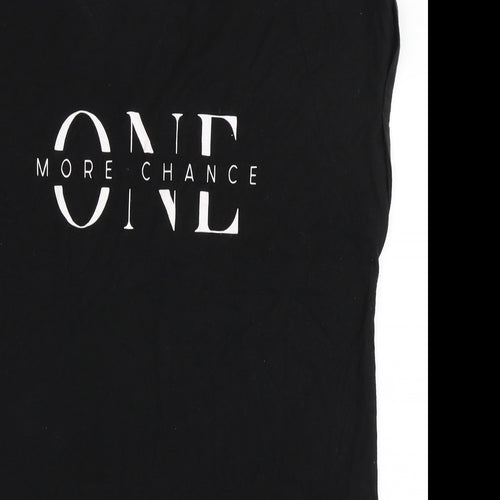 Primark Womens Black  Polyester Basic T-Shirt Size L Round Neck - One More Chance