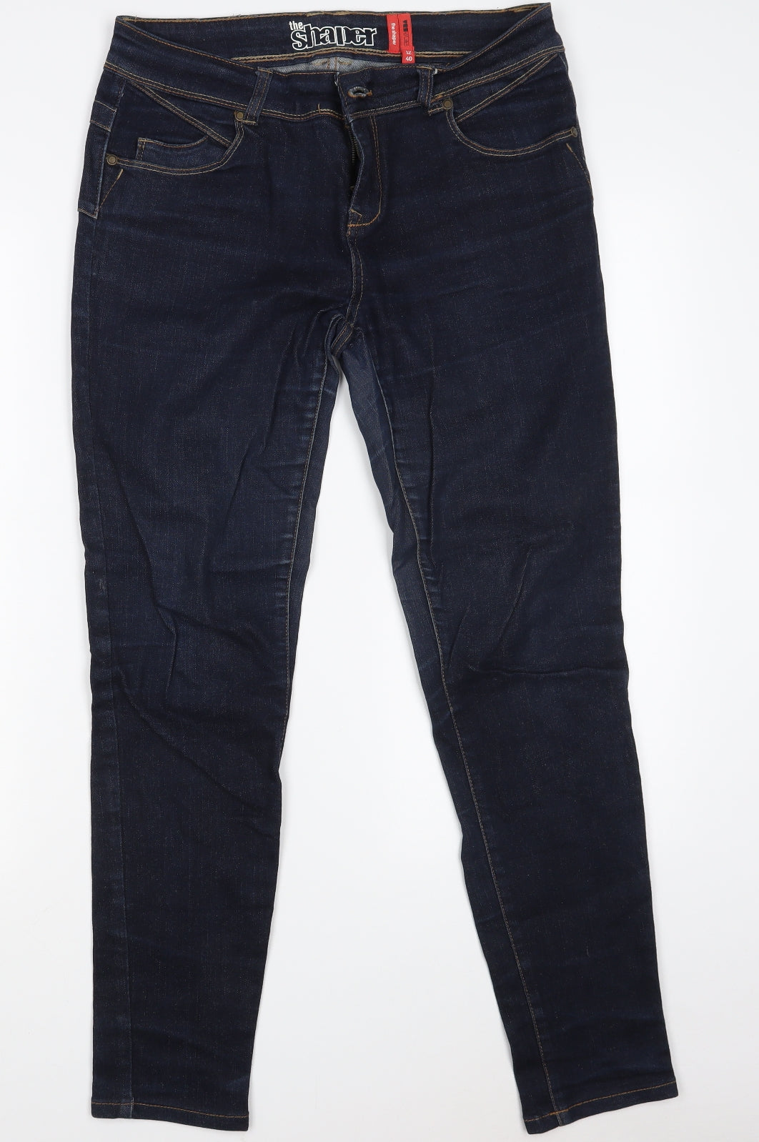 New Look Womens Blue  Cotton Straight Jeans Size 12 L29 in Slim Zip
