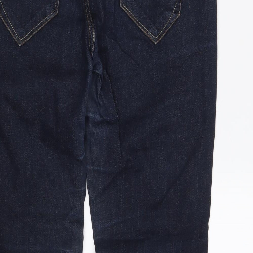 New Look Womens Blue  Cotton Straight Jeans Size 12 L29 in Slim Zip