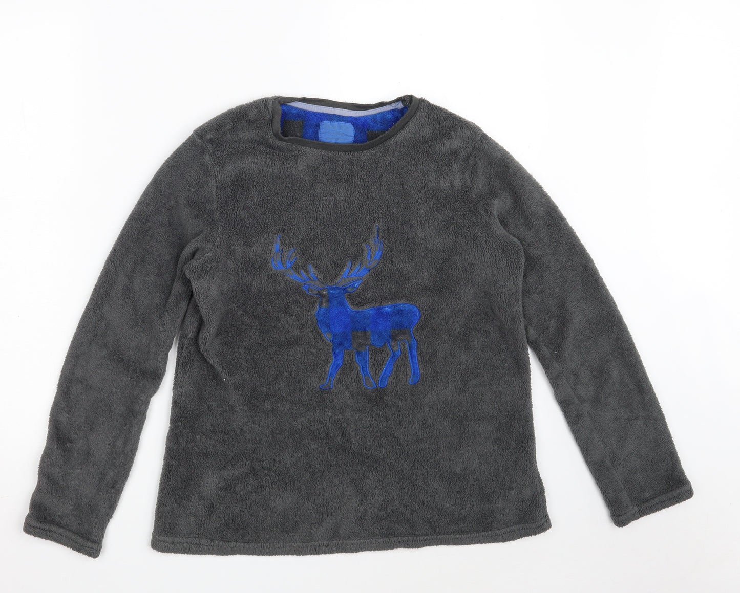 Primark Boys Grey Solid 100% Polyester  Pyjama Top Size 13-14 Years   - Reindeer