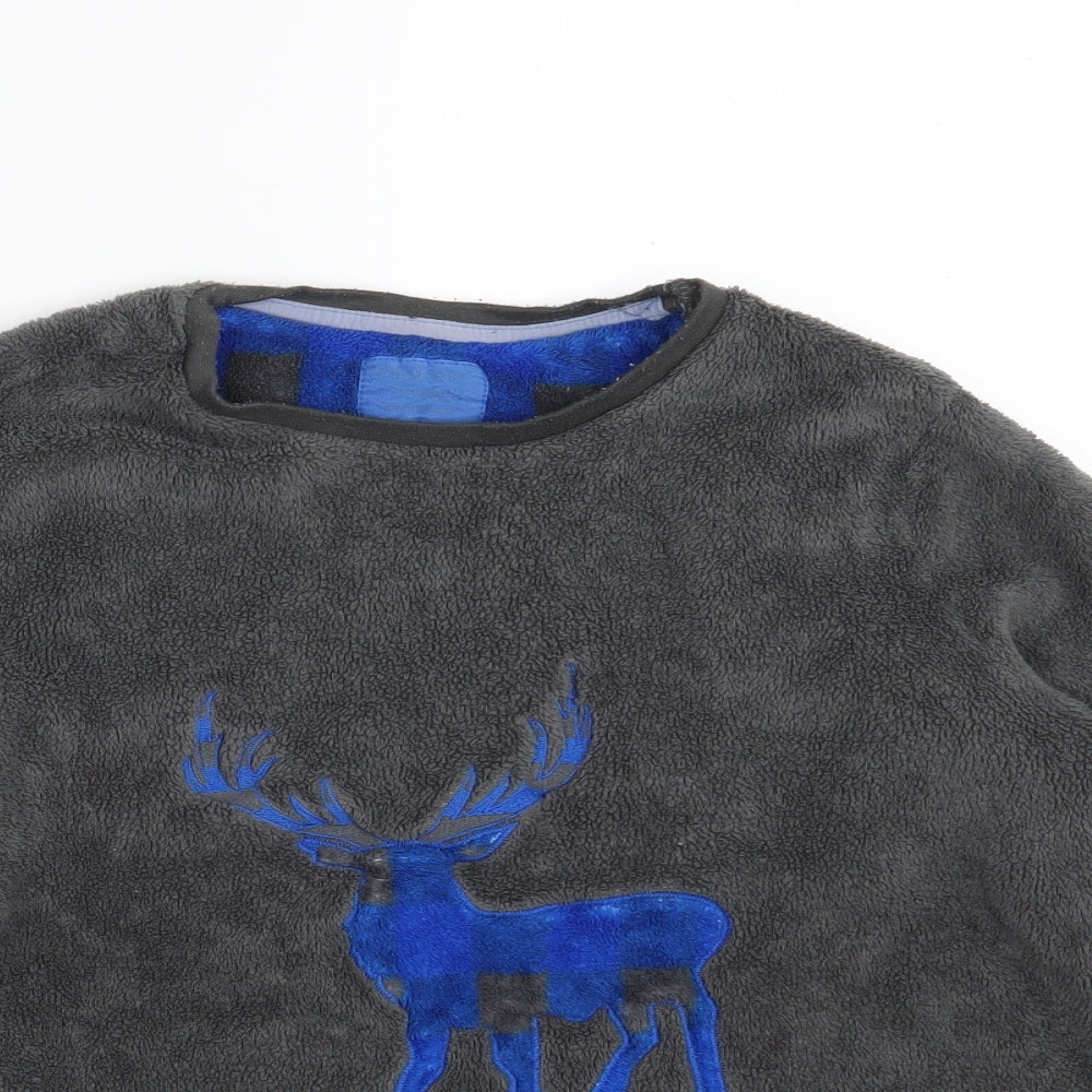 Primark Boys Grey Solid 100% Polyester  Pyjama Top Size 13-14 Years   - Reindeer
