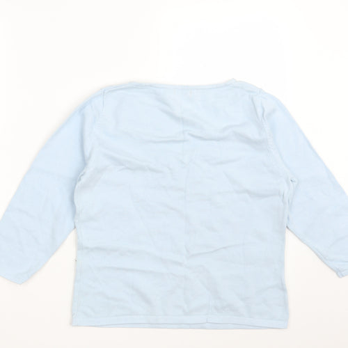 Definitions Womens Blue V-Neck  Ramie Pullover Jumper Size 16