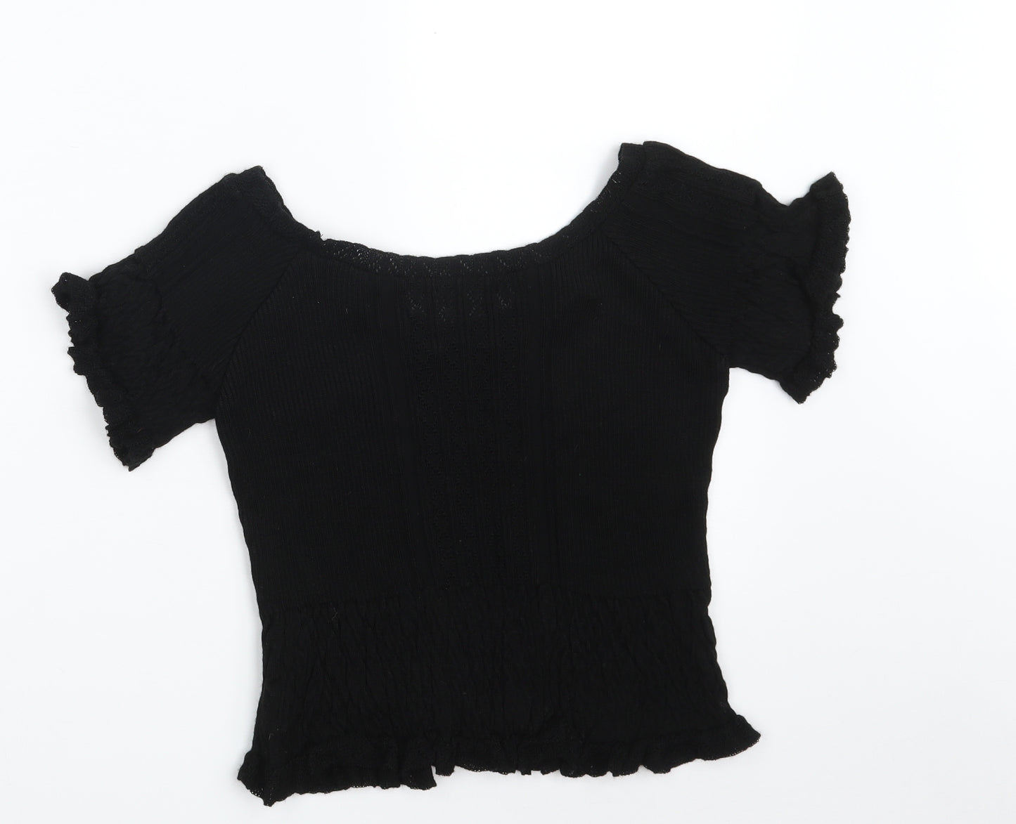 Liquid Womens Black  Acrylic Pullover Sweatshirt Size M