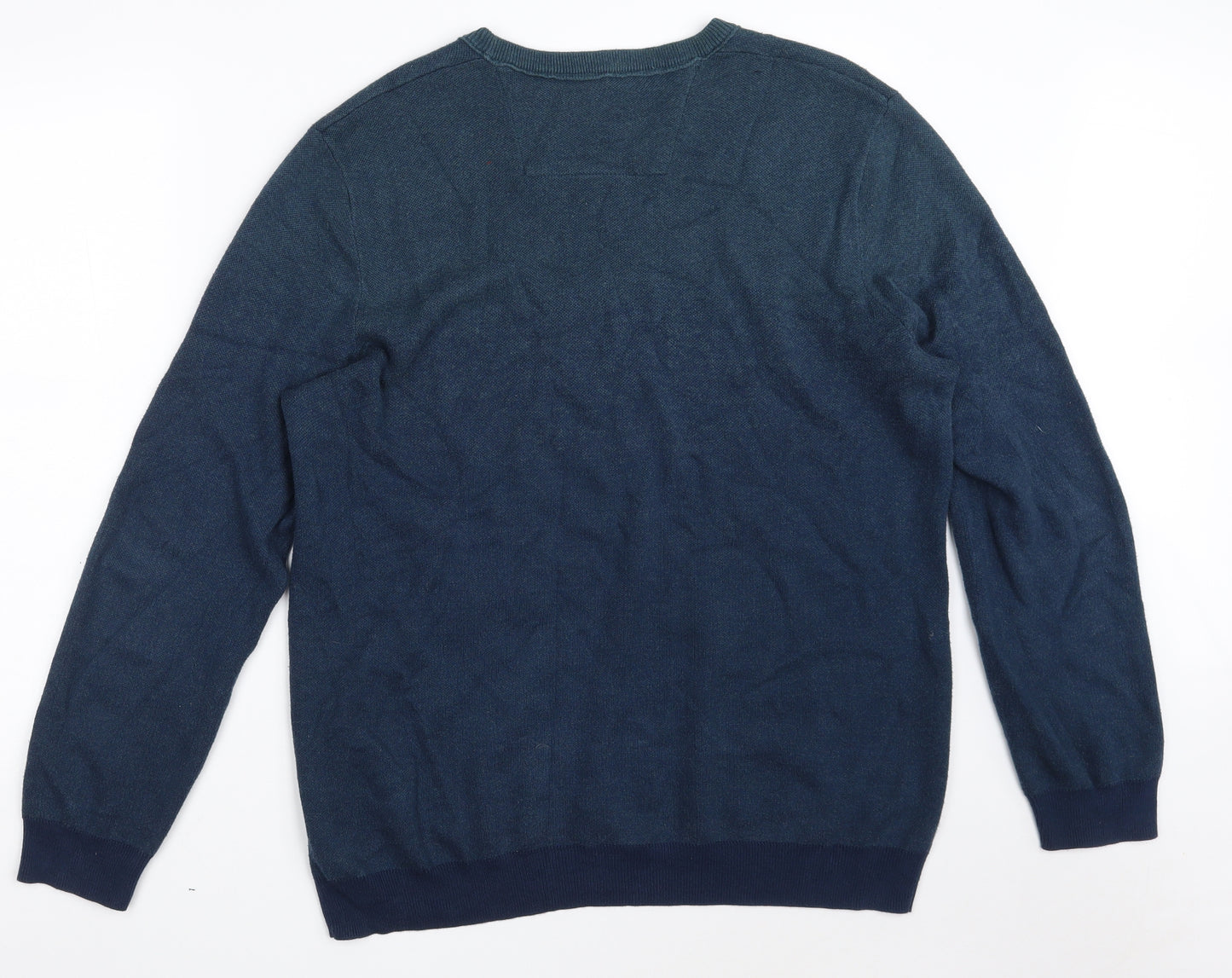 RJR.John Rocha Mens Blue Crew Neck  Cotton Pullover Jumper Size L