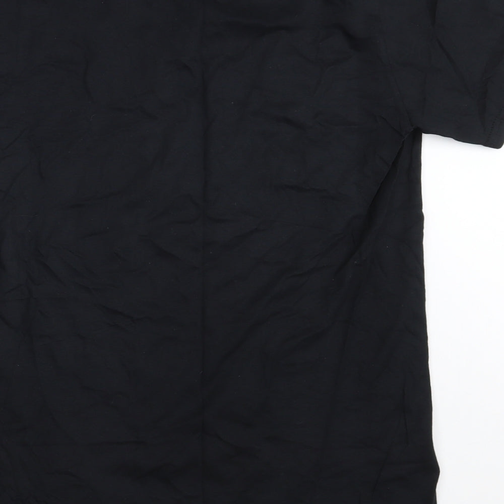 Gildan Mens Black  Cotton  T-Shirt Size M Crew Neck  - HUF
