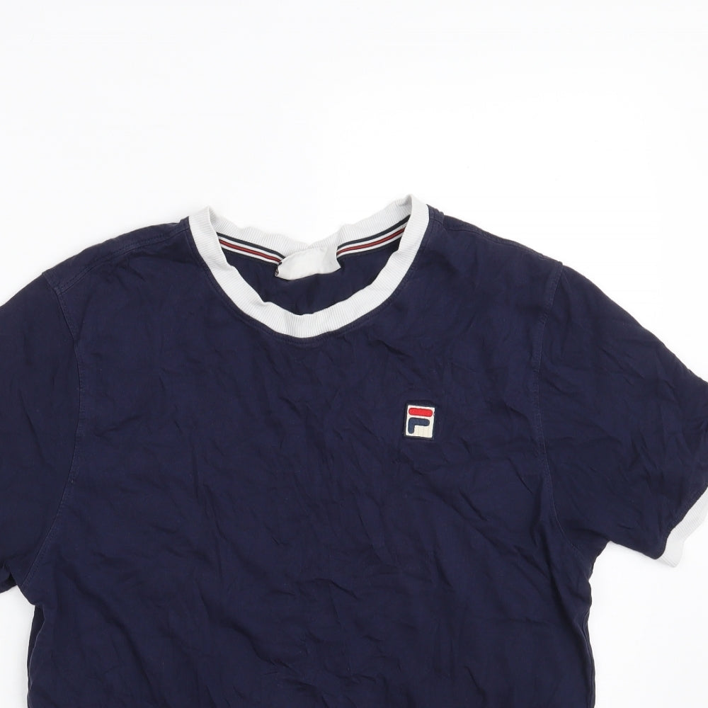 FILA Mens Blue  Cotton  T-Shirt Size M Crew Neck