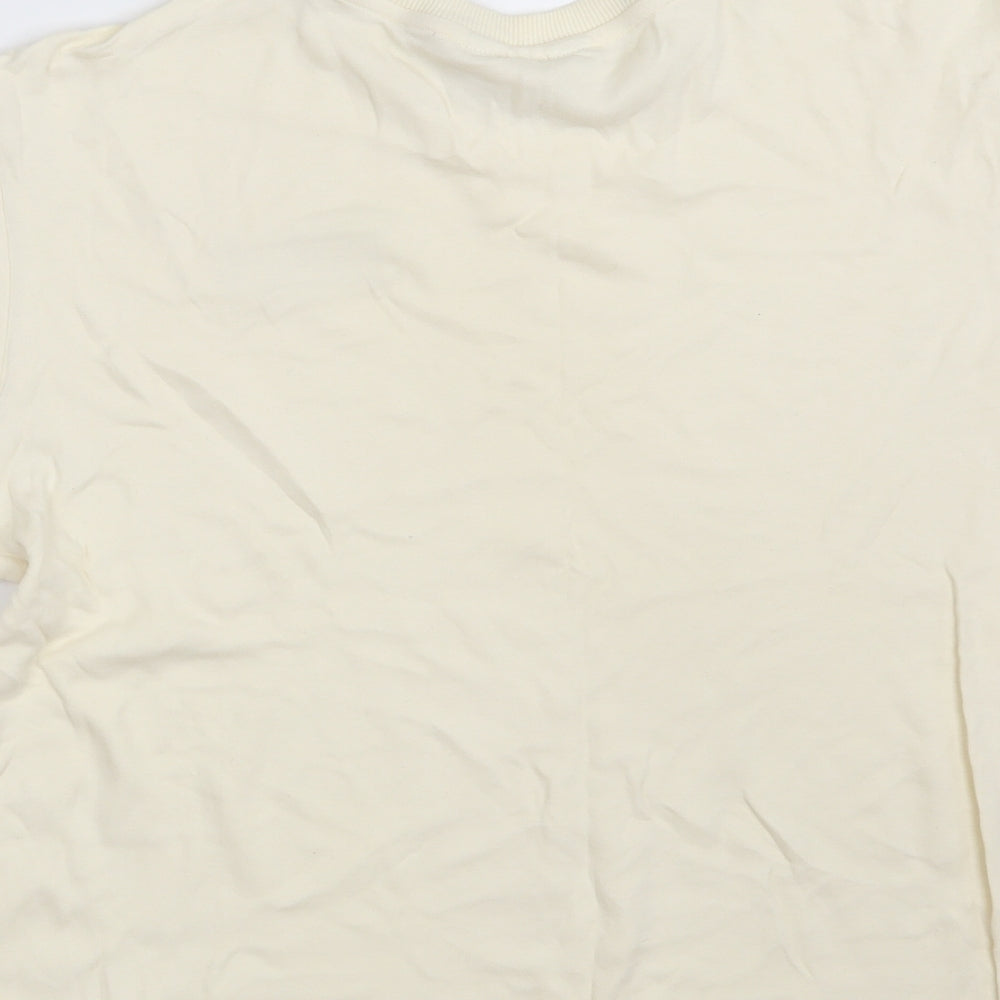 FILA Mens Ivory  Cotton  T-Shirt Size M Crew Neck