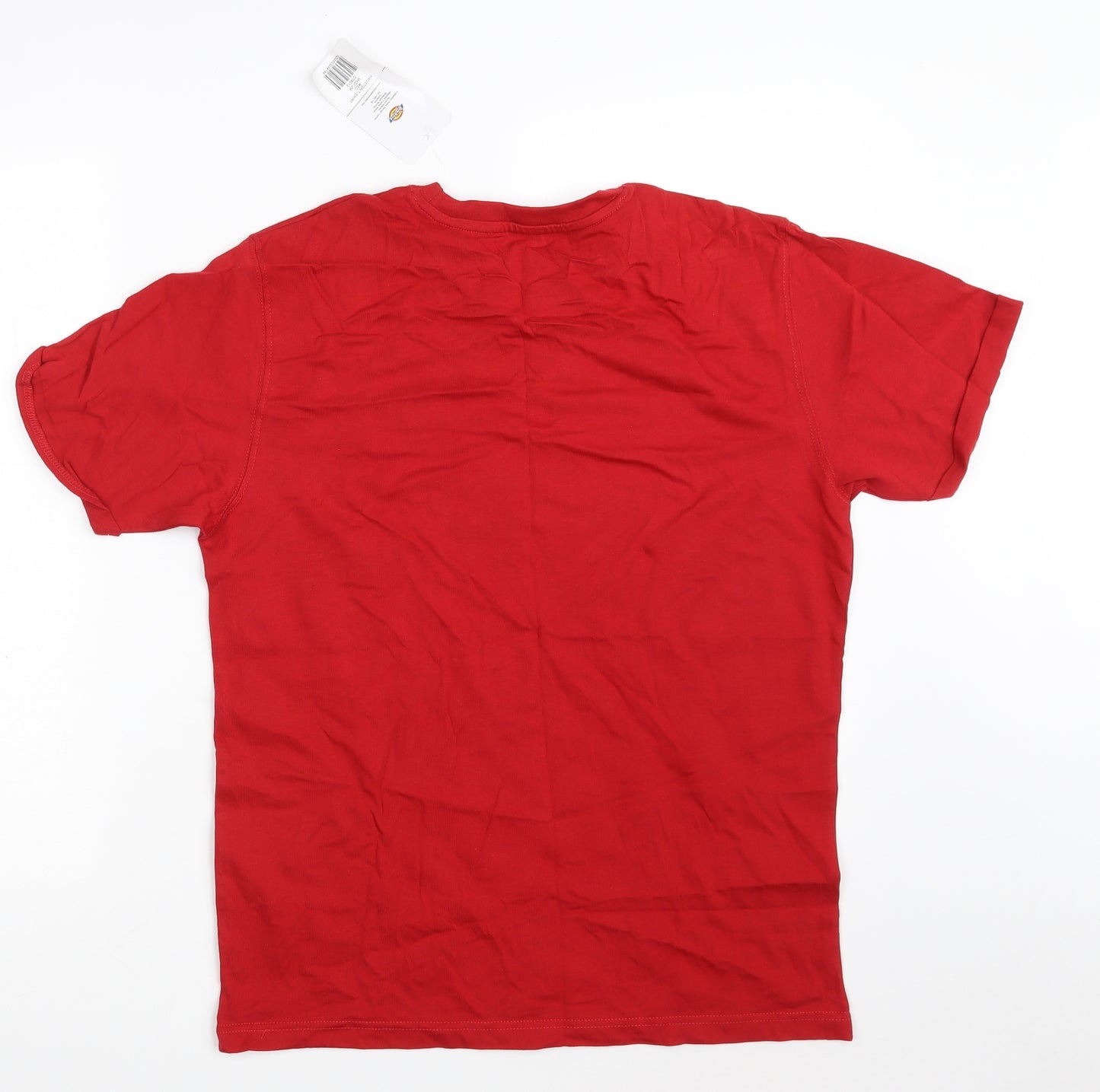 Dickies Mens Red  Cotton  T-Shirt Size M Round Neck